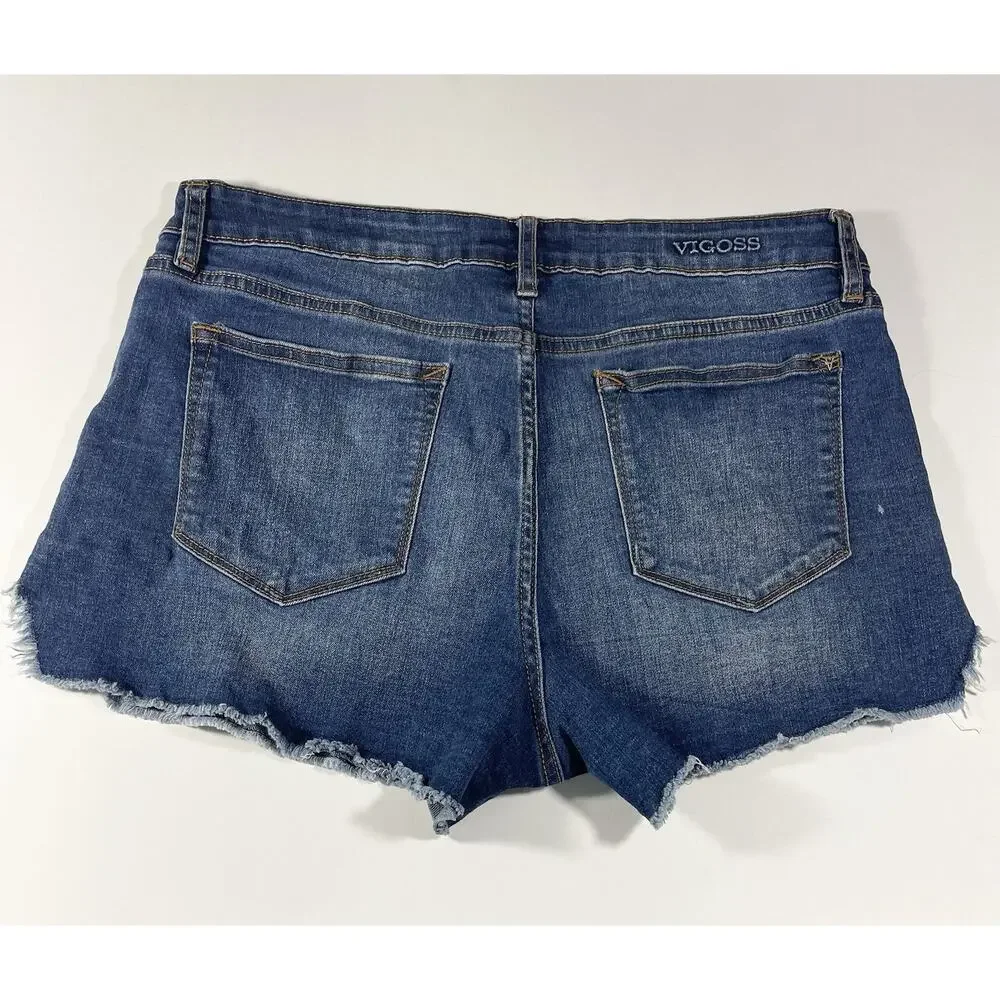 Vigoss Jagger Jeans Shorts Denim Classic Stretch High Rise Raw Hem Women’s W29